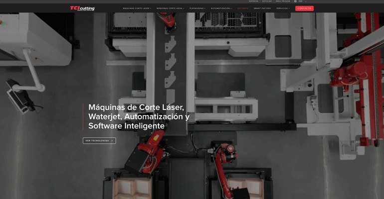 TCI Cutting lanza su nueva página web con lo último en sistemas de automatización con Inteligencia Artificial para BIEMH