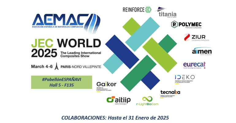 El Pabellón España VI, organizado por AEMAC en la feria JEC World 2025